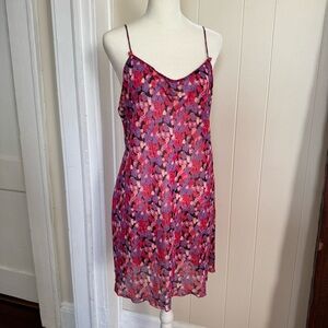 Vintage Josie Natori Floral Slip Nighty Dress | Large | adjustable straps